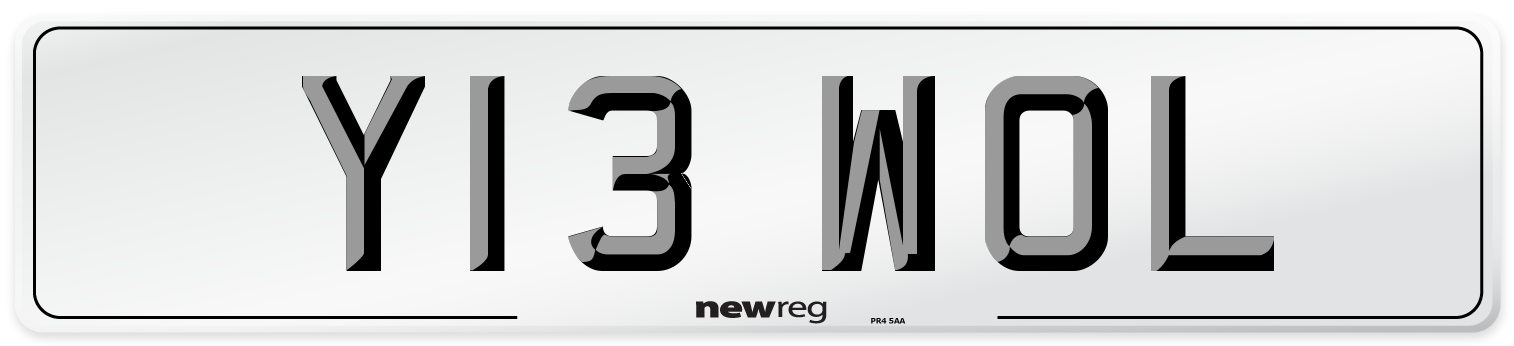 Y13 WOL Number Plate from New Reg
